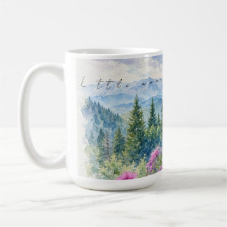Aquarell-Gebirgswildblumen und Gelassenheit Kaffeetasse