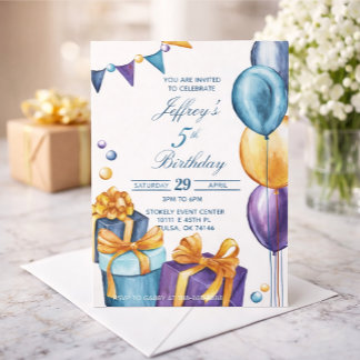 Aquarell-Geburtstag Einladung
