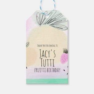 Aquarell-Geburtstagsfrüchte Handgezeichnete Party Geschenkanhänger