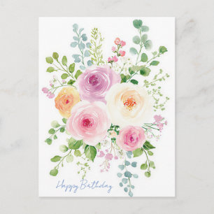 Aquarell-Geburtstagspostkarte Postkarte