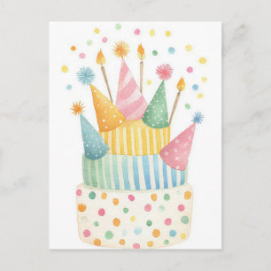 Aquarell-Geburtstagspostkarte Postkarte