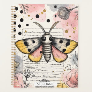 Aquarell Gefleckter Tigermotten Rosa Gold Boho Kun Planer