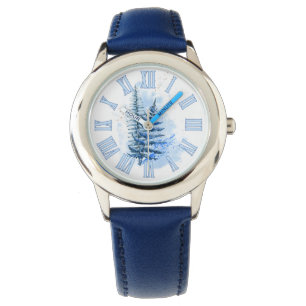 Aquarell gefroren, fest mit Zahlen Armbanduhr