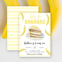Aquarell gehen wir Bananen zur Geburtstagspartei