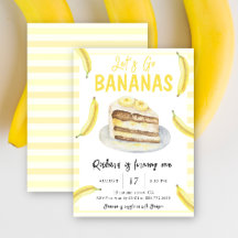 Aquarell gehen wir Bananen zur Geburtstagspartei