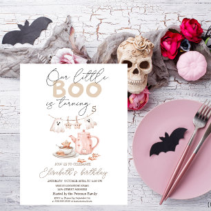 Aquarell-Geister- Boo-Teeparty-Halloween Einladung