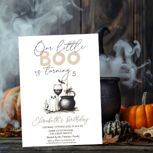 Aquarell-Geister-Glas-Kerze Halloween Einladung