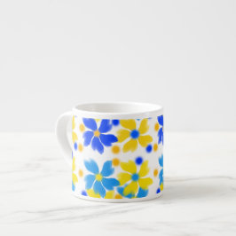 Aquarell Gelb & Blumen Espresso Cup Espressotasse