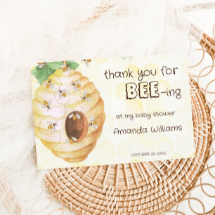 Aquarell-Gelb-Honig-Hummel-Baby-Party Dankeskarte