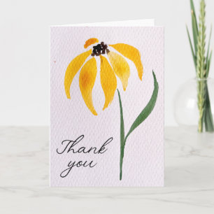 Aquarell Gelbe Blume Danke Herbst Dankbar Karte