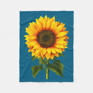 Aquarell gelbe Sonnenblume botanischer Garten Somm Fleecedecke