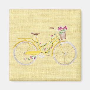 Aquarell Gelbes Fahrrad Magnet