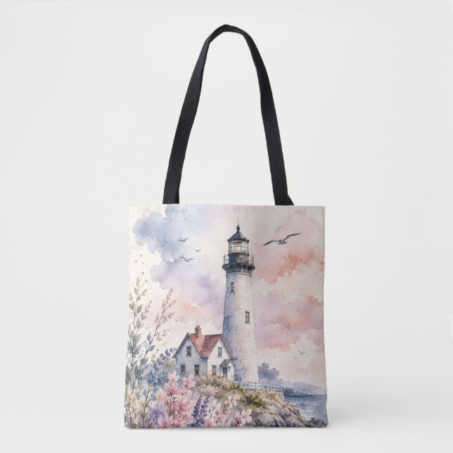 Aquarell gemalter Leuchtturm (Vorderseite)