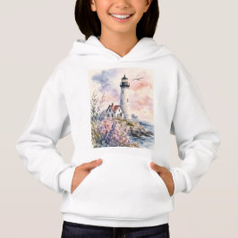 Aquarell-gemalter Leuchtturm Hoodie