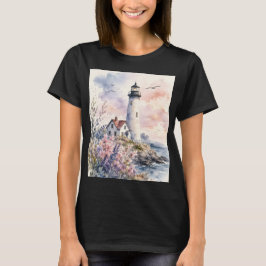 Aquarell-gemalter Leuchtturm T-Shirt