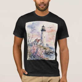 Aquarell gemalter Leuchtturm T-Shirt