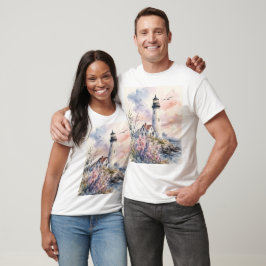 Aquarell gemalter Leuchtturm T-Shirt