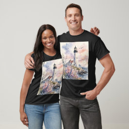 Aquarell-gemalter Leuchtturm T-Shirt