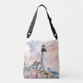 Aquarell-gemalter Leuchtturm Tragetaschen Mit Langen Trägern