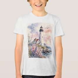 Aquarell gemalter Leuchtturm Tri-Blend Shirt