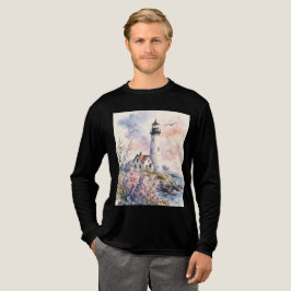 Aquarell gemalter Leuchtturm Tri-Blend Shirt