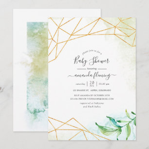 Aquarell-Geometrische Babyparty Einladung