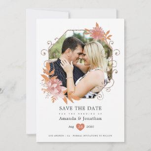 Aquarell-Geometrische-Terrakotta-Hochzeit Save The Date