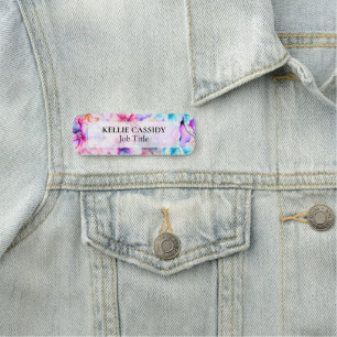 Aquarell-Geschäft Lila Rosa Floral Namensschild