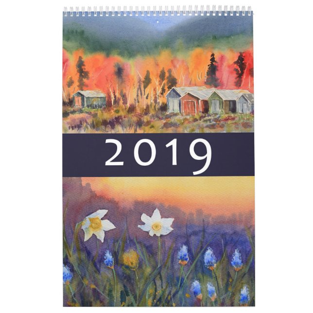 Aquarell gestaltet 2019 Wandkalender (Titelbild)