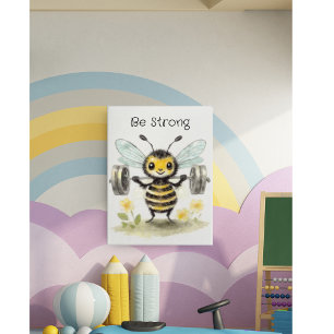 Aquarell-Gewichtheber-Hummel-Inspiration Poster