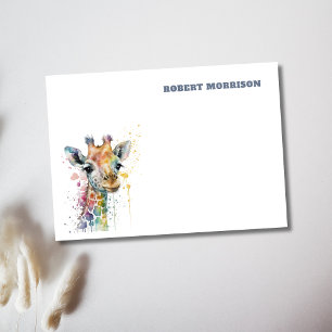 Aquarell-Giraffe Minimalistische Personalisierung Post-it Klebezettel