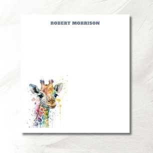 Aquarell-Giraffe-sophistiziertes Notizbuch Notizblock