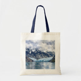 Aquarell-Gletscher-Alaska-Wildnis-Szenerie-Geschen Tragetasche