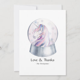 Aquarell Glitzer Einhorn Weihnachtsdusche Dankeskarte