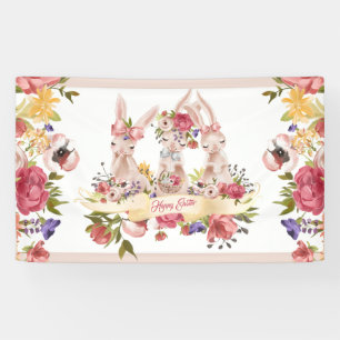 Aquarell-glücklicher Osterhase Banner