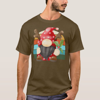 Aquarell Gnome Weihnachtsbaum Lichter Weihnachten T-Shirt