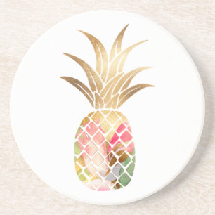 Aquarell-Gold-Ananas-Getränkeuntersetzer Getränkeuntersetzer