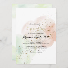 Aquarell Gold Confetti Sip & See Einladung