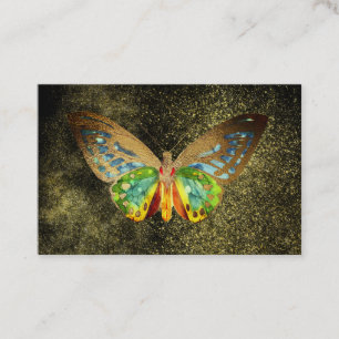 *~* Aquarell Gold Gilde Butterfly Gold Glitzer Visitenkarte