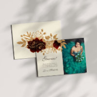 Aquarell Gold Rose Quinceanera Danke Karte