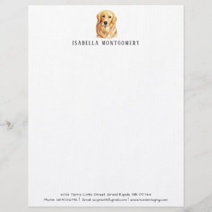Aquarell Golden Retriever Briefkopf