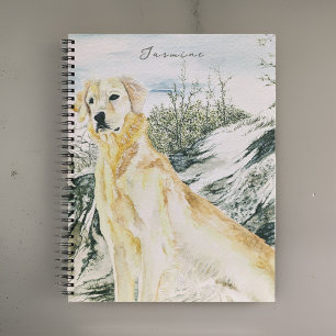 Aquarell Golden Retriever Hund Spiralblock Notizbuch
