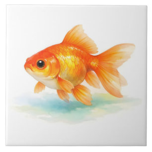 Aquarell-Goldfisch Fliese