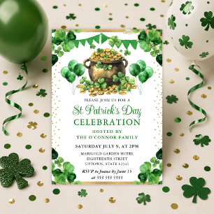 Aquarell Goldtopf St. Patrick's Day Einladung