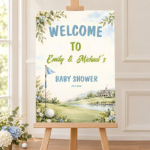 Aquarell-Golf-Baby-Shower-Willkommensschild