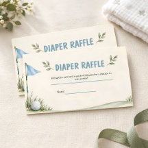 Aquarell-Golf-Baby-Shower-Windel-Raffle-Karte