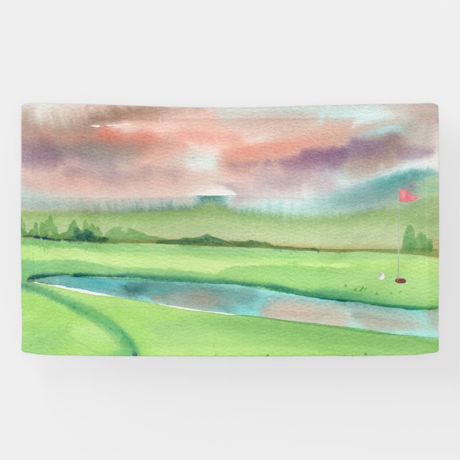 Aquarell-Golf Banner (Horizontal)