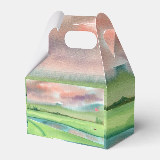 Aquarell-Golf Geschenkschachtel (Rückseite)