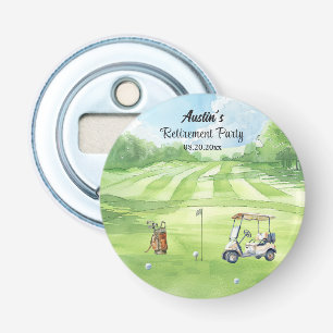 Aquarell-Golfplatz-Ruhestandsfeier-Gastgeschenk Flaschenöffner