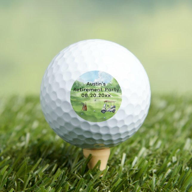 Aquarell-Golfplatz-Ruhestandsfeier Golf Golfball (Insitu T-Shirt)